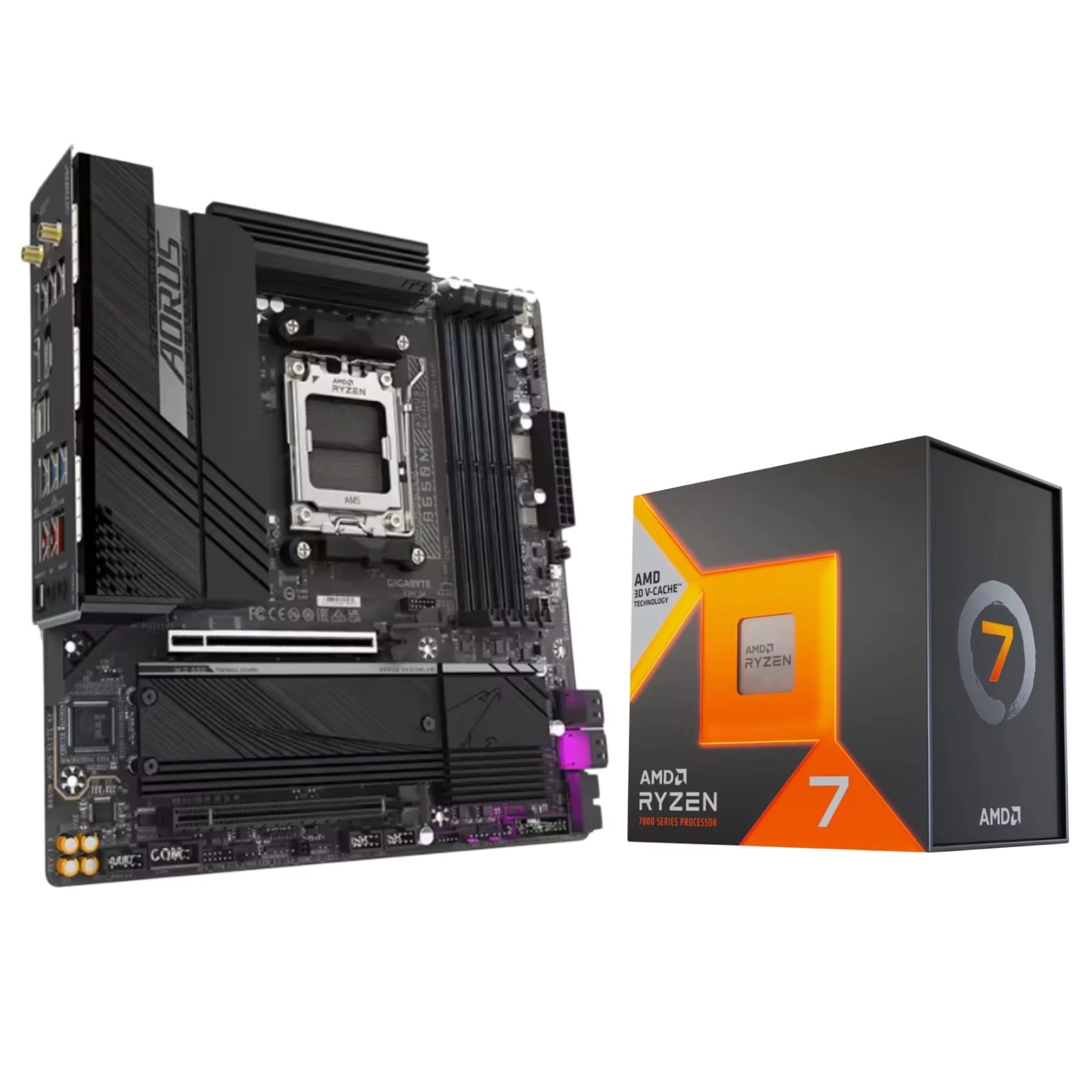 AMD Ryzen 7 7800X3D CPU Com GIGABYTE B650M AORUS ELITE AX Motherboard DDR5